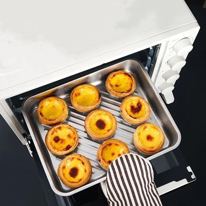 Stainless Steel Dumpling Plate With Lid Rectangular Tray For Cooking Baking And Grilling Durable Serving Plate For Dumplings Rice And BBQ