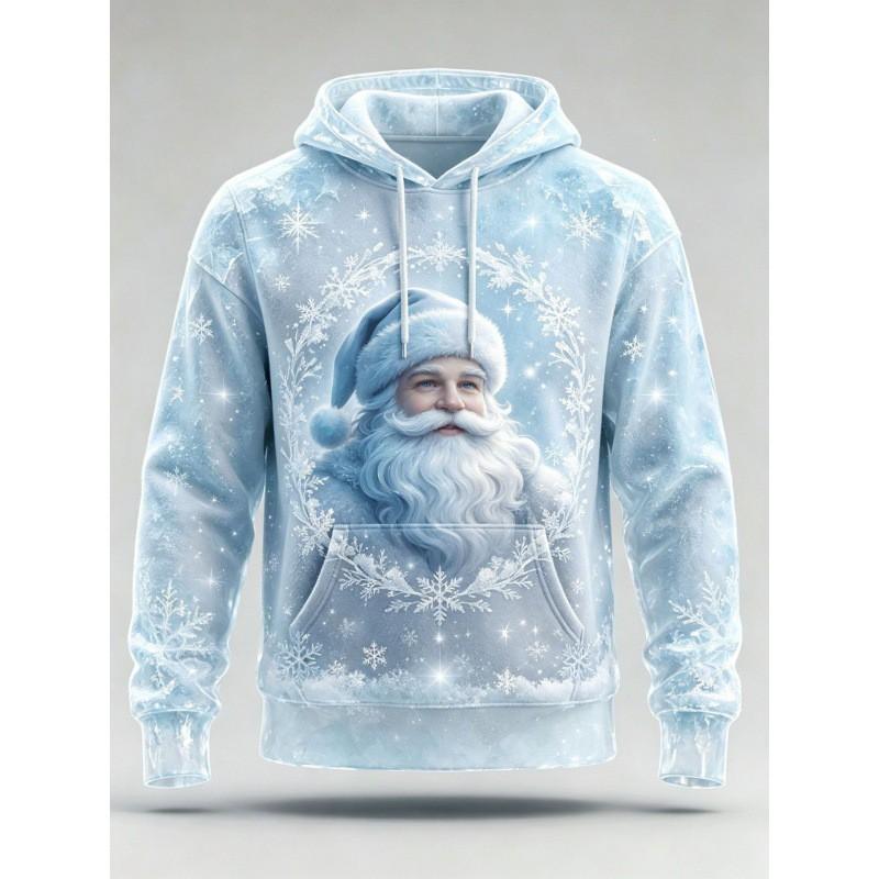 Christmas Hoodie 3D Print Loose Fit Long Sleeve Sweatshirt Men Women Youth Casual Winter Wear