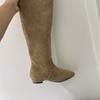 Thick Heel Pointed Brown Pile Boots Women's Boots 2025 New Autumn and Winter Suede Thin Boots Long Knight Boots