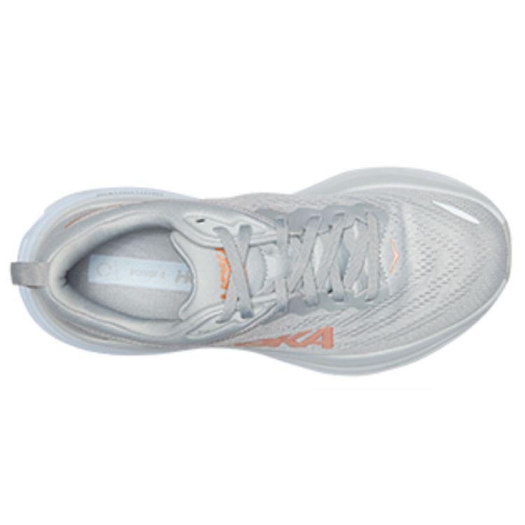 Hoka One One Bondi 8 Wide Low Top Running Shoes Women Running Shoes Gray 1127954-HMLR
