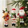 Christmas Tree Plush Hanging Ornaments Santa Snowman Reindeer Doll Pendants Tartan Cloth Xmas Home Holiday Party Gift Ornaments