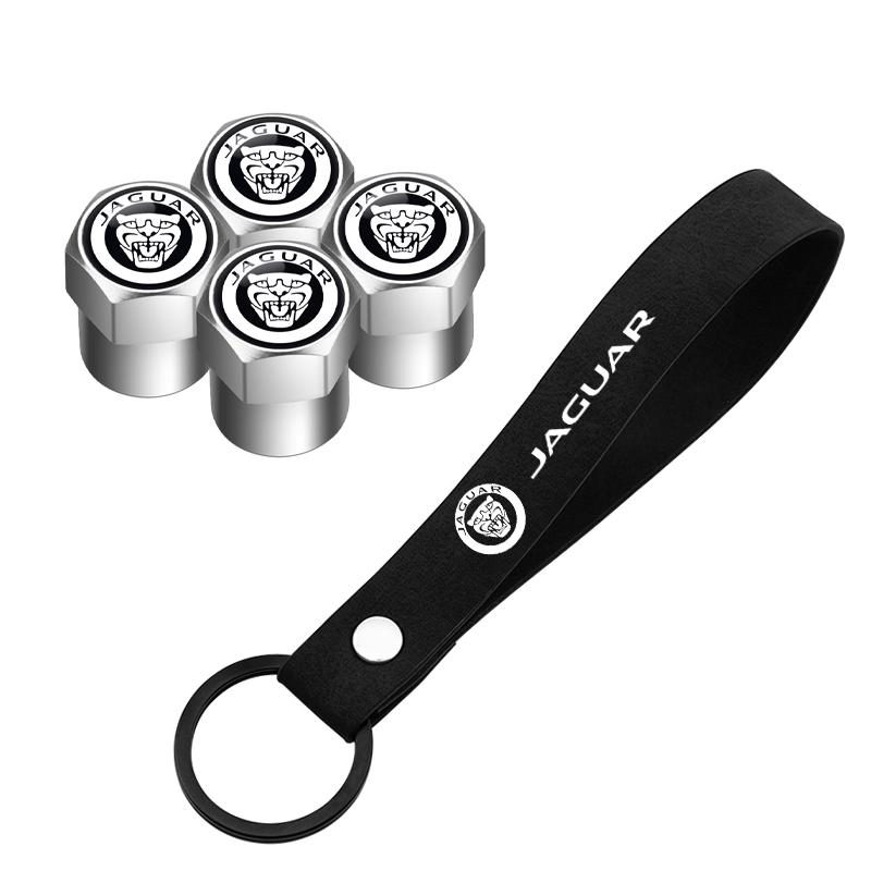 Wheel Tire Valve Stem Caps Airtight Covers&Keychain Style Wheel Air For Jaguar Growler XF XE XJ F-Pace X-Type S-Type F-Type NN91