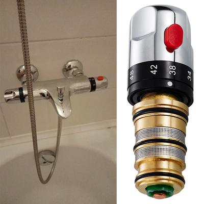 Reemplazo de válvula mezcladora termostática de latón cromado, moderna válvula de cartucho anti-escaldaduras de temperatura constante para grifo mezclador de baño, nuevo