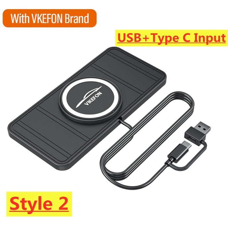 Car Wireless Charger Silicone Non Slip Pad Car Phone Charger PD USB Fast Car Wireless Charging Station for iPhone Samsung Xiaomi