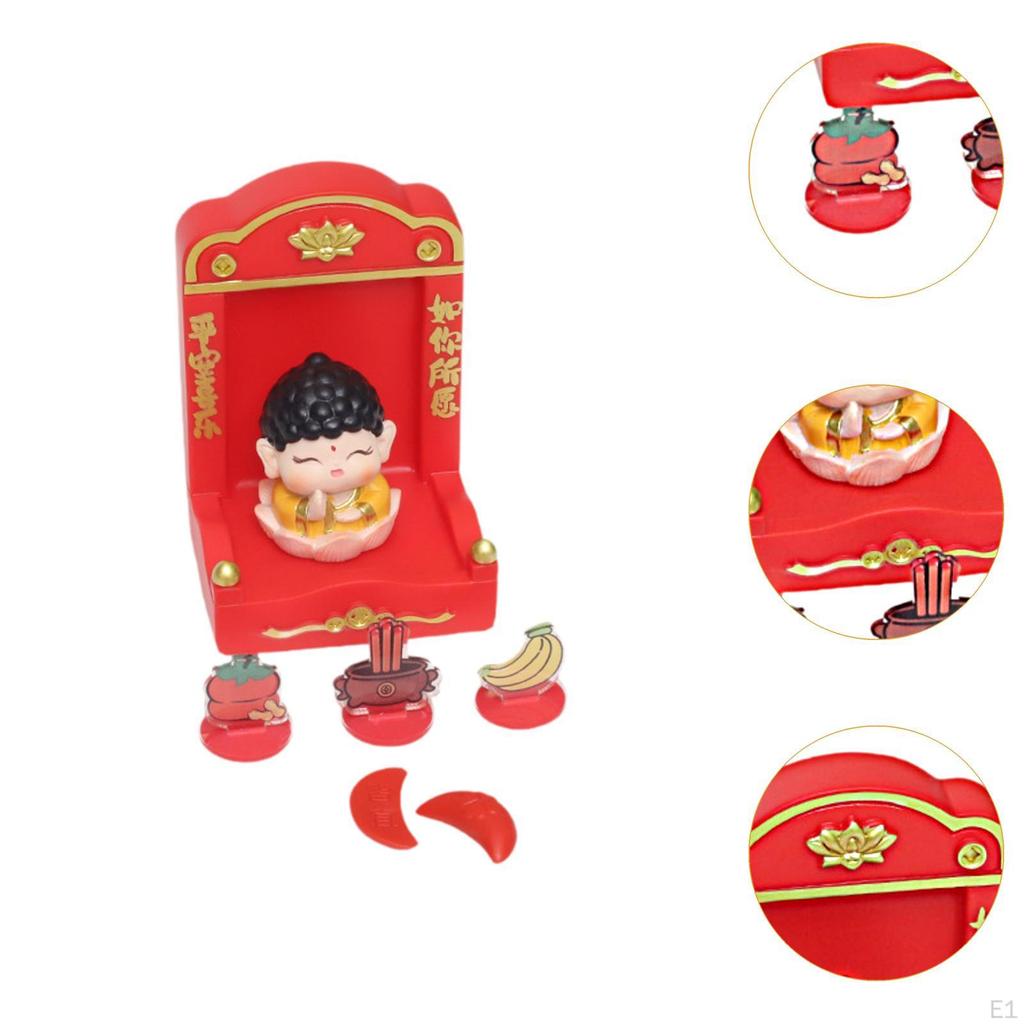 Chinese Deity Figurine with Altar for Spring Festival Tabletop Display