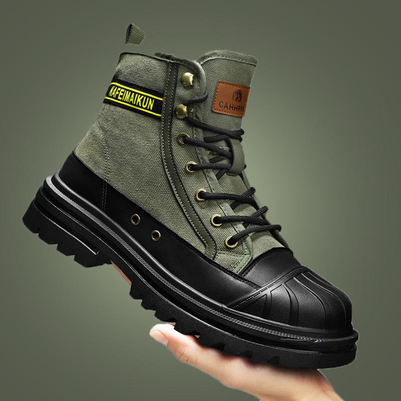 Fashion CYYTL Mens Boots Canvas New In Winter Casual Shoes Luxury Ankle Platform Hiking Safety Motorcycle Chelsea Tactical Cowboy Combat