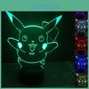 Accattivante Lampada da Notte Pokemon Pikachu Perfetta per Arredare Camera da Letto e Soggiorno 3D LED con 7 Colori
