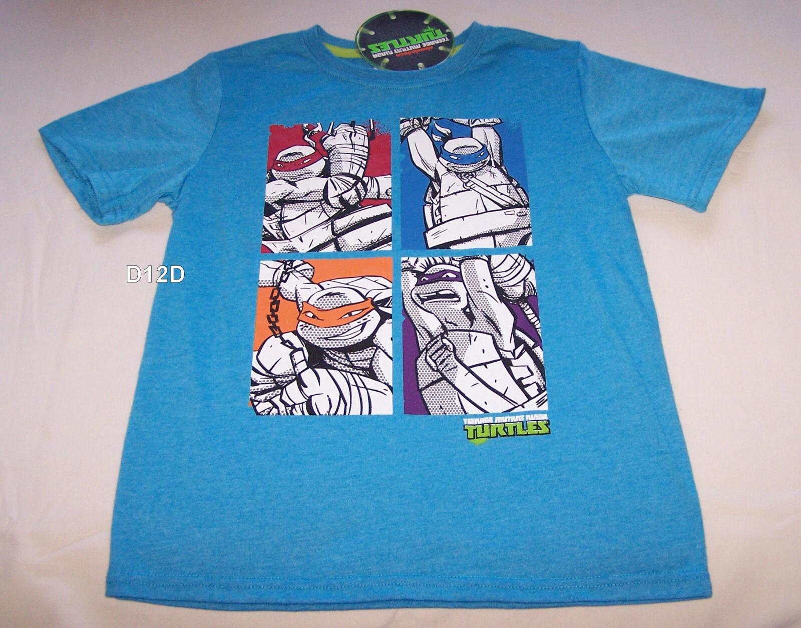 

Teenage Mutant Ninja Turtles Boys Blue Printed Short Sleeve T Shirt Size 10 New XL
