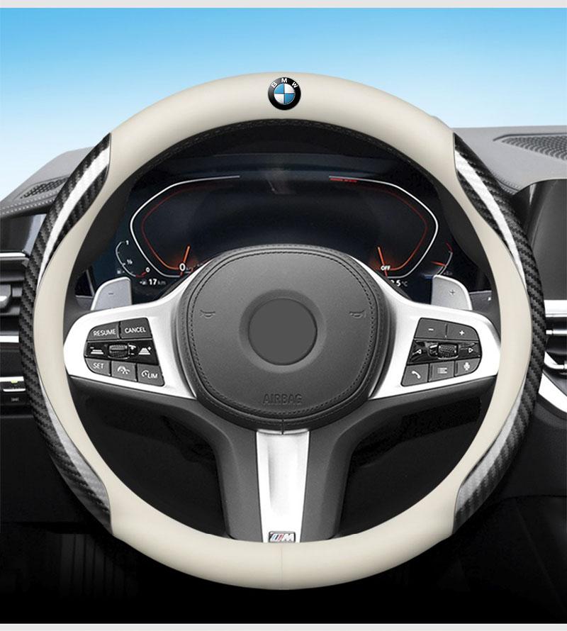 Car Logo Steering Wheel Cover For BMW E36 E46 E90 E60 E39 F30 F10 F20 X5 E70 E53 G30 E91 E92 E93 E87 E83 F25