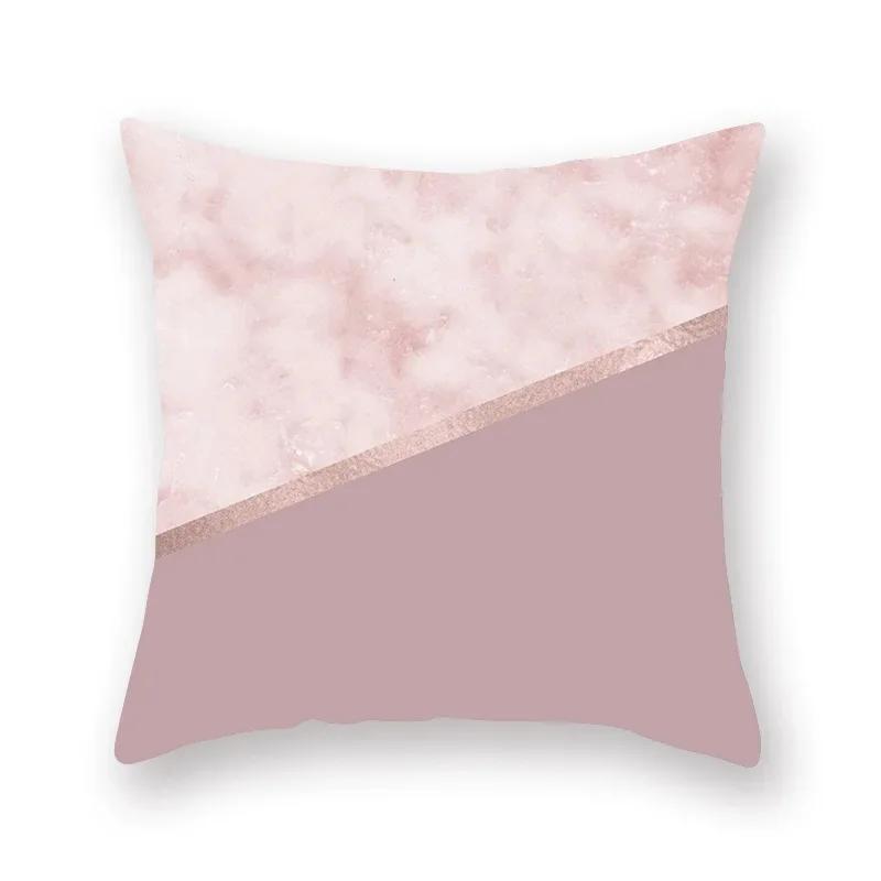 Rose Pink Geometric Marble Cushion Covers Hot Modern Nordic Decorative Throw Pillow Covers Sofa Car Seat Home Pillowcase 45*45Cm