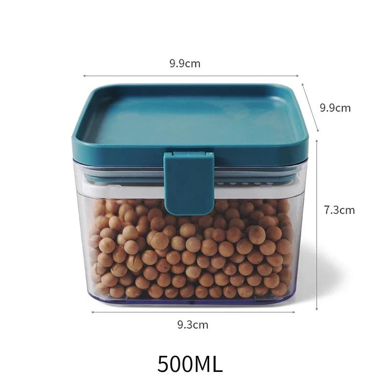 Transparent Sealed Plastic Food Storage Container for Kitchen Refrigerator, 500/1000/1600ML Noodle Box, Multigrain Storage Tank