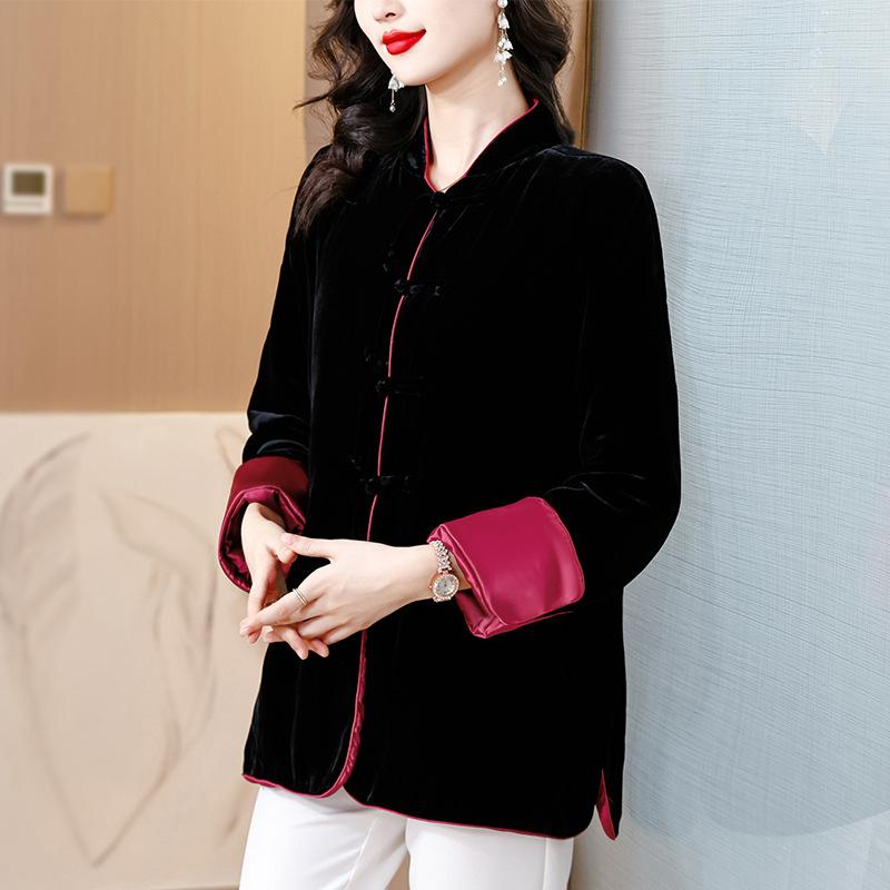 Chinese Style Cotton Jacket Winter Small Cotton Jacket Mothers Clothing Vintage Style Button Cotton Jacket Tang Suit Womens Jacket