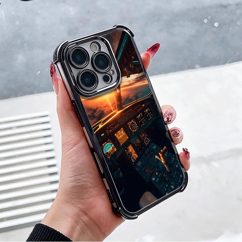 Aviation Aeroplane Pilot Cockpit Plating Phone Case For Xiaomi Poco X5 X6 X7 X8 Pro Max F8 Ultra F7 M8 M7 M5S Redmi 15C 15 14C 1