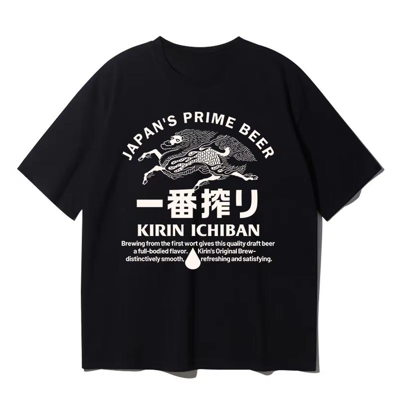 Japanesestyle Printed Design Summer Fashion Casual Sportswear Unisexs Tshirt Pure Cotton Suitable for Daily Casual Streetwear 3XL