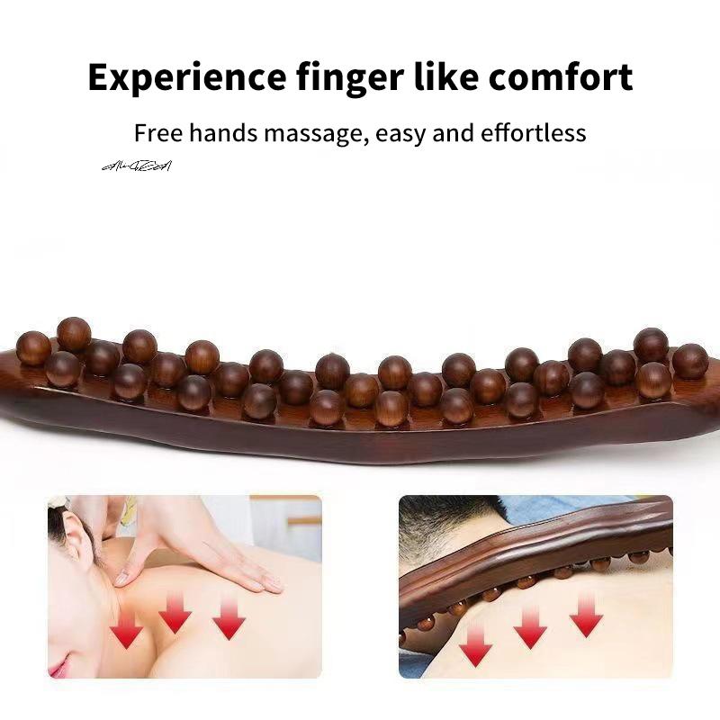 Universal 37 Beads Back Massage Gua Sha Tool Abdominal Massager - Plastic Tendons Scraping Stick for Relax Therapy Point
