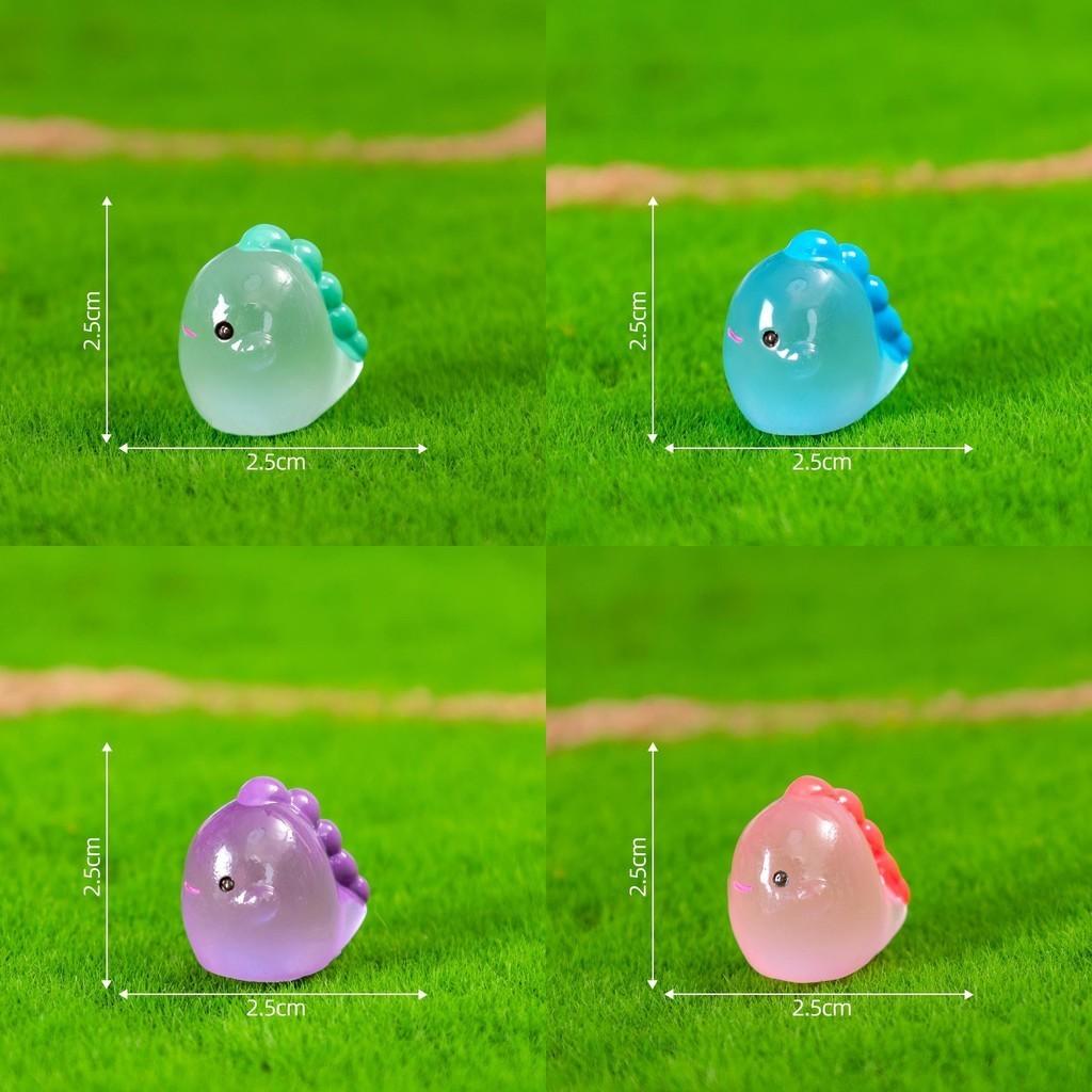 Colorful Luminous Dinosaur Miniatures Cute Resin Plastic Garden Accessories