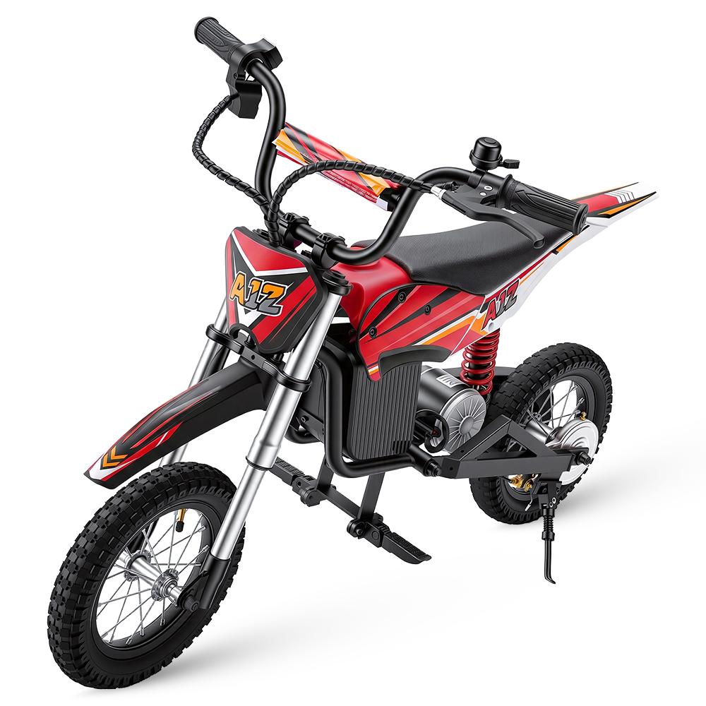 Trotinetă Electrică A12 pentru Copii 350W 4.5Ah Roți de 12'' Suspensie Față și Spate 3 Viteze 8-25KM/H Autonomie 19-22KM Trotinetă Electrică pentru Copii