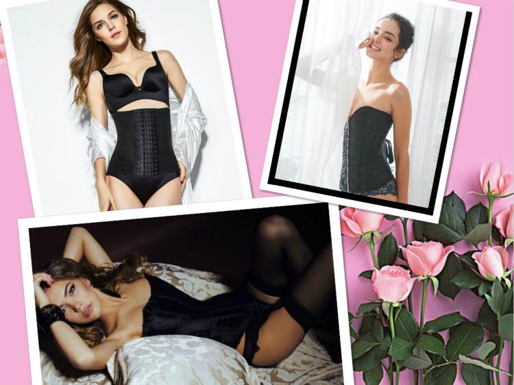 Black Fishbone Mesh Hollow Waist Cincher Corset: Sexy European and American Court Style Body Shaper Bra