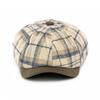 Autumn Winter Velvet Warm Cap Men Octagonal Cap British Vintage Plaid Cap Newsboy Cap