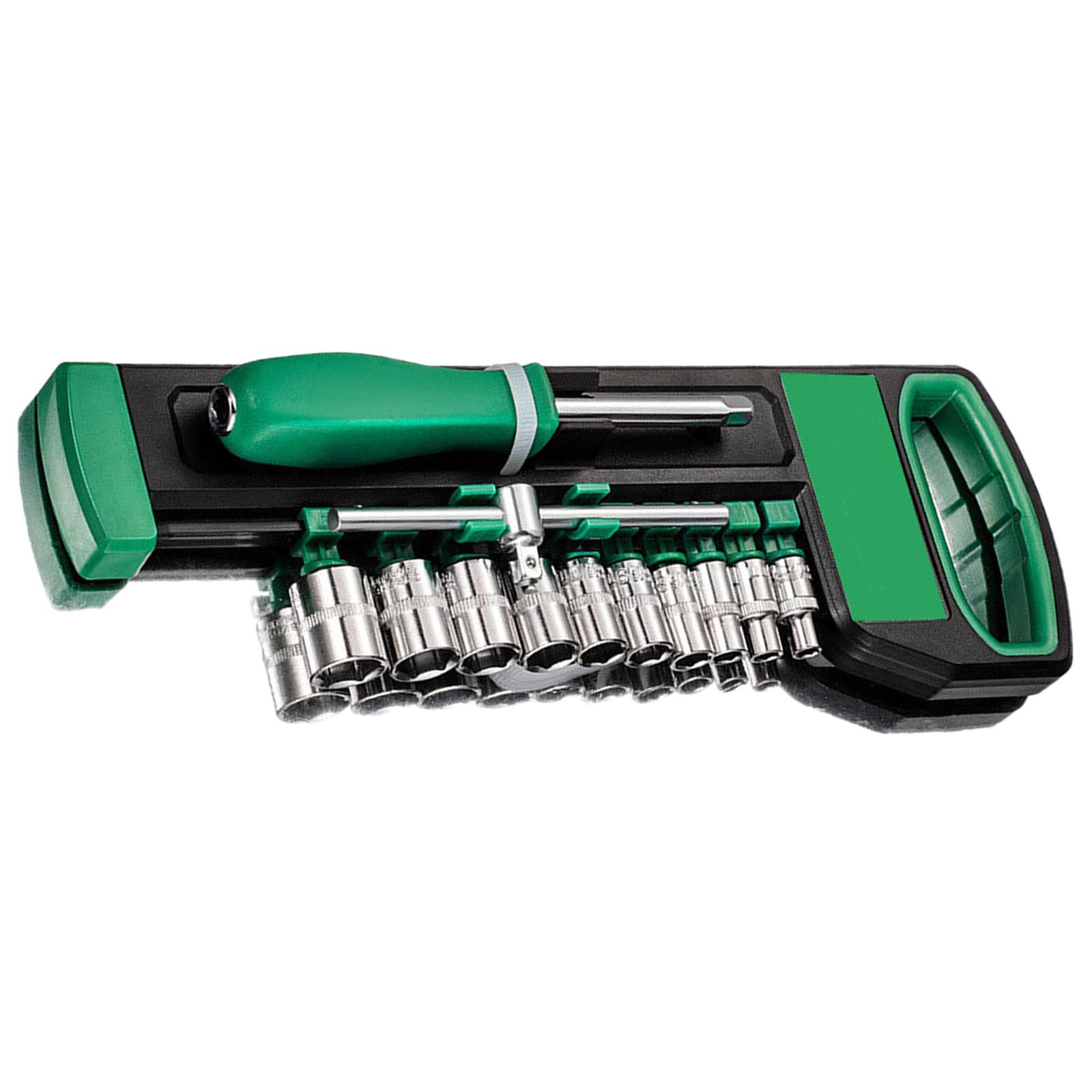 

Регулируемый гаечный ключ 1/4 дюйма и набор торцевых головок Компактный портативный набор инструментов для дома, ремонта автомобиля и механического обслуживания A