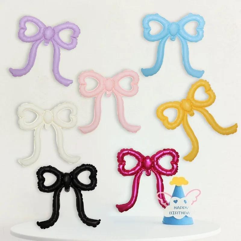 1PCS Bows Balloons Pink Beige Bowknot Party Decorations for Baby Shower Bridal Engagement Wedding Balloons Photo Props Supply
