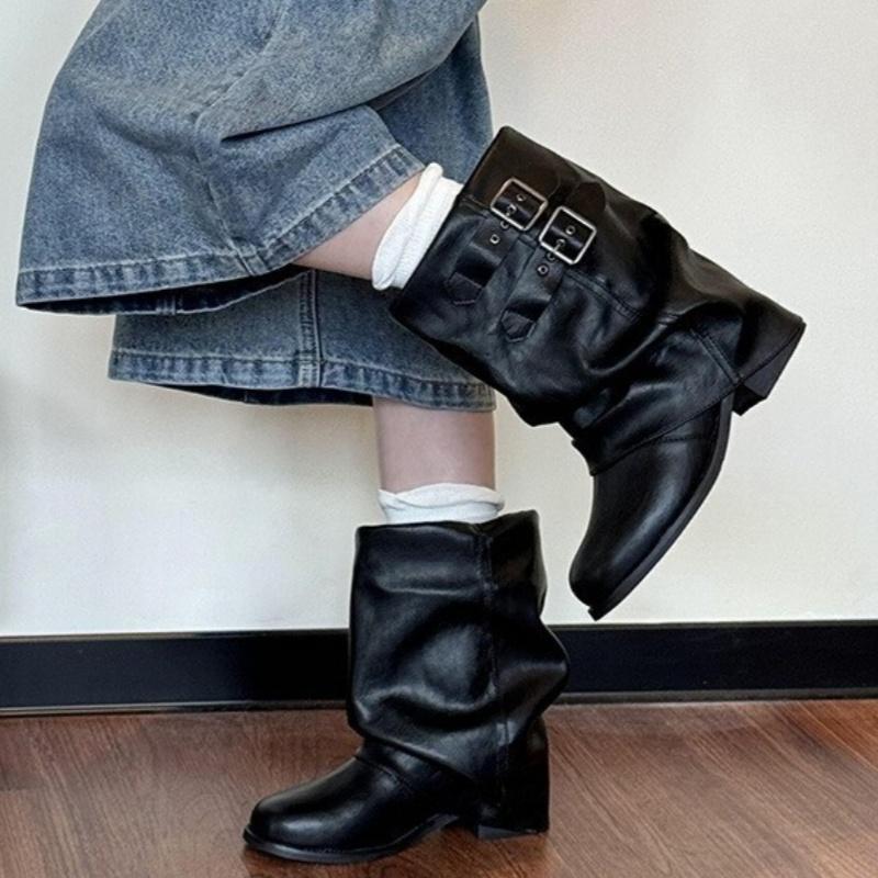 Fashion Designer Retro Women Ankle Boots 2025 Autumn New Style Cool Girl Boots Fashion Buckle Wear Resistant Women Knight Boots