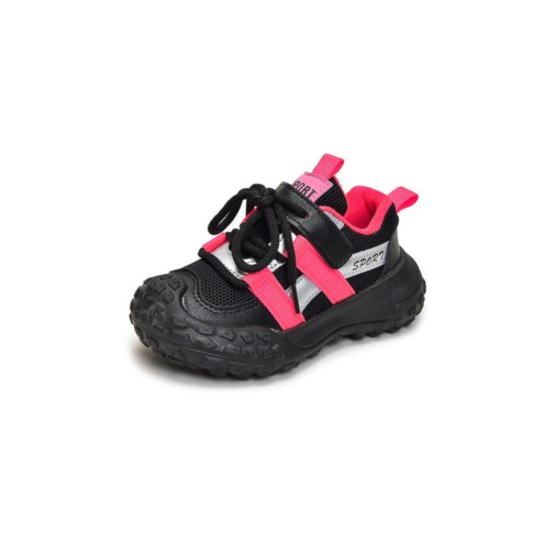 Kids Breathable Mesh Velcro Athletic Running Sneakers Children Tire Sole Casual Dad Shoes