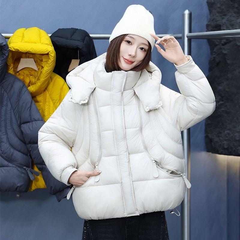 Winter Thickened Puffer Coat for Women Short Warm Quilted Jacket Loose Fit Petite
