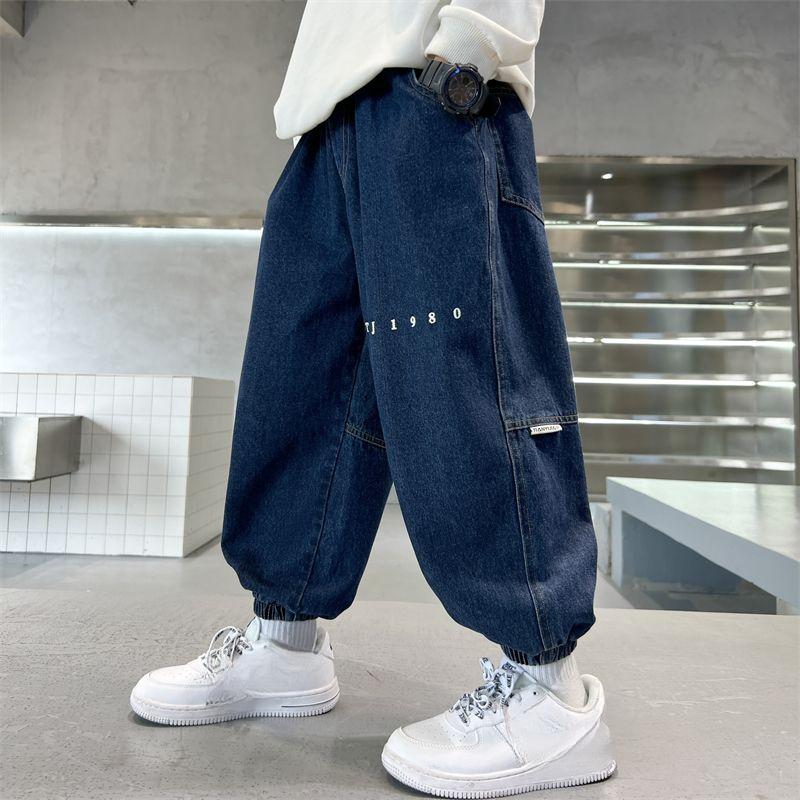 Boys' Jeans Spring and Autumn Casual Pants Boys' Autumn Pants Cool and Trendy Pants