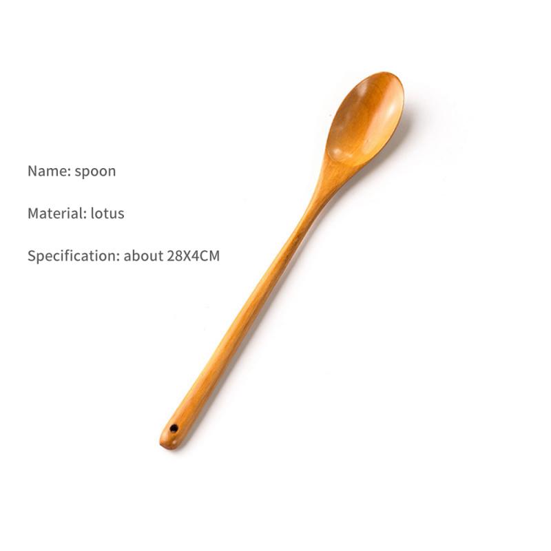 Japanese-Style Long Handle Wooden Spoon Coffee Stirring Rod Tea Dessert Spoon Mixing Soup Spoon Tableware Kitchen Supplies