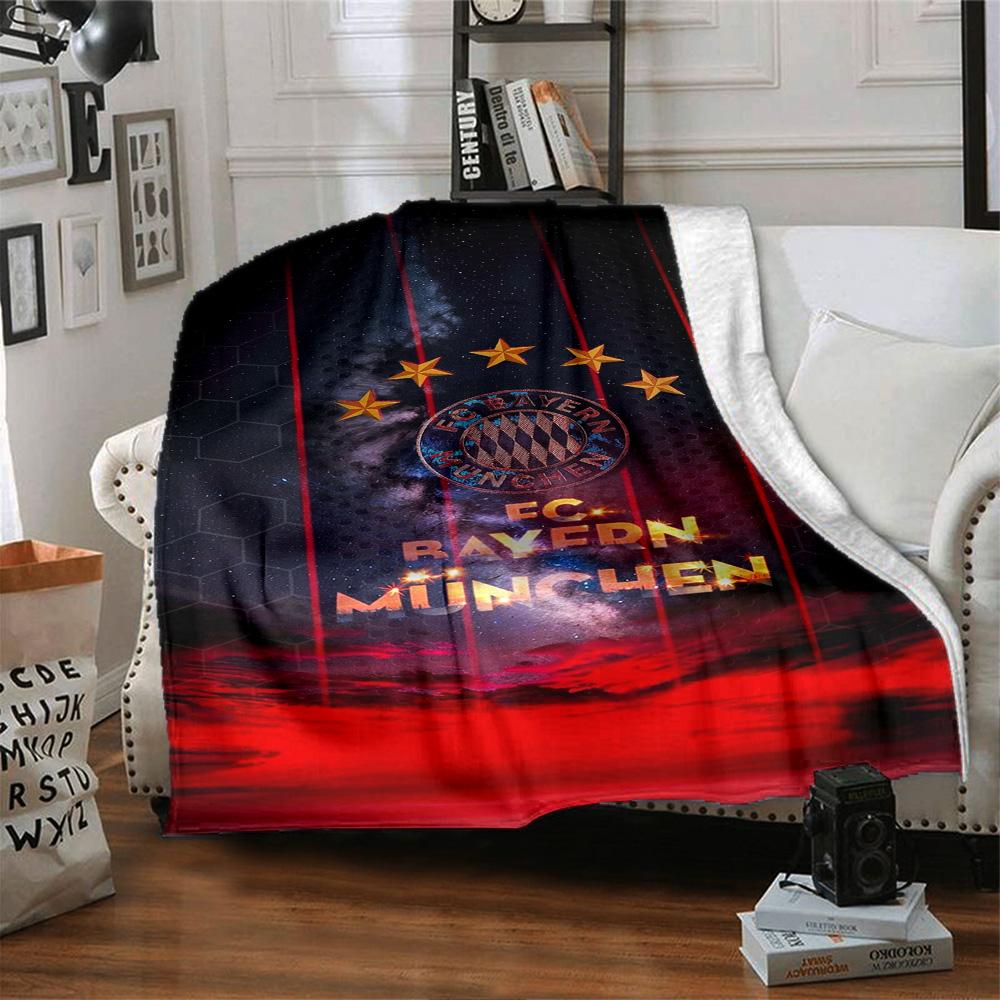 Bayern Munich Crest Blanket Warmthful Decor Perfect for Office Chair Bed Couch All-Season Use Modern Style Perfect Gift for Relatives and Friends