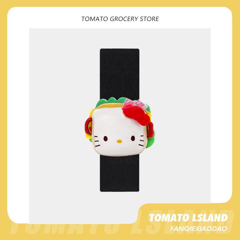 Tomato Original Cute Sandwich Hello Kitty Stylish Car Seat Belt Car Creative Girlish Heart Shoulder Pad Single-M Sandwich Kate Cat-Black Shoulder Cover
