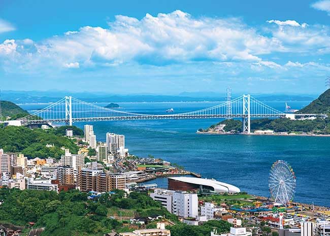 APPLEONE Jigsaw Puzzle Refreshing Kanmon Strait 500 pieces 53 x 38 cm Made in Japan Japanese Landscape 500-340 -Yamaguchi Prefecture-