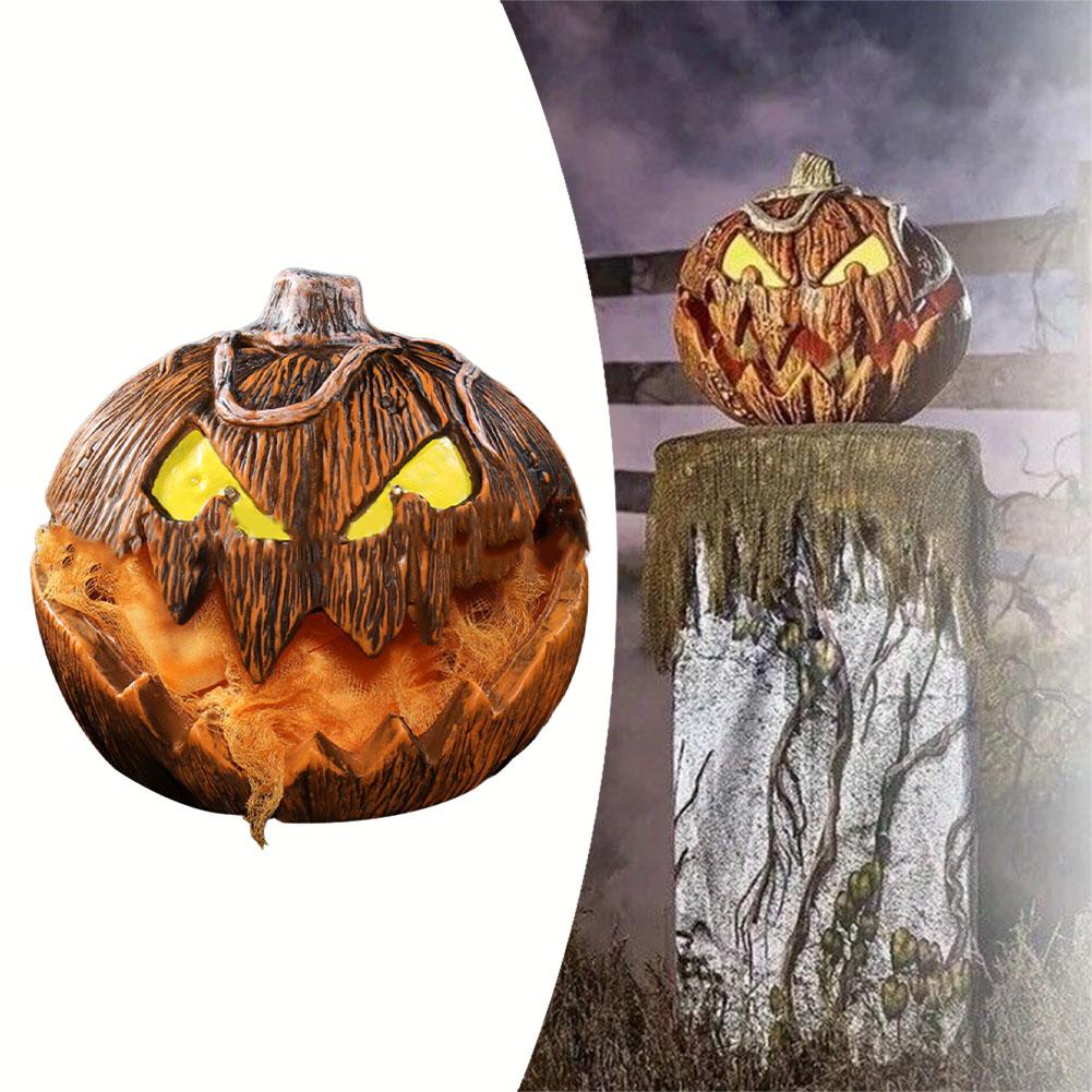 Brandneu Für Halloween-Dekoration Kürbiskopf-Dekor Horror-Ornament Sprachaktiviert Ohne Batterien 1 Stück 21*20*20cm