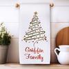 Personalized Christmas Tree White Waffle Tea Towel Christmas Eve Home Kitchen Decorations Housewarming Hostess Gift New Year
