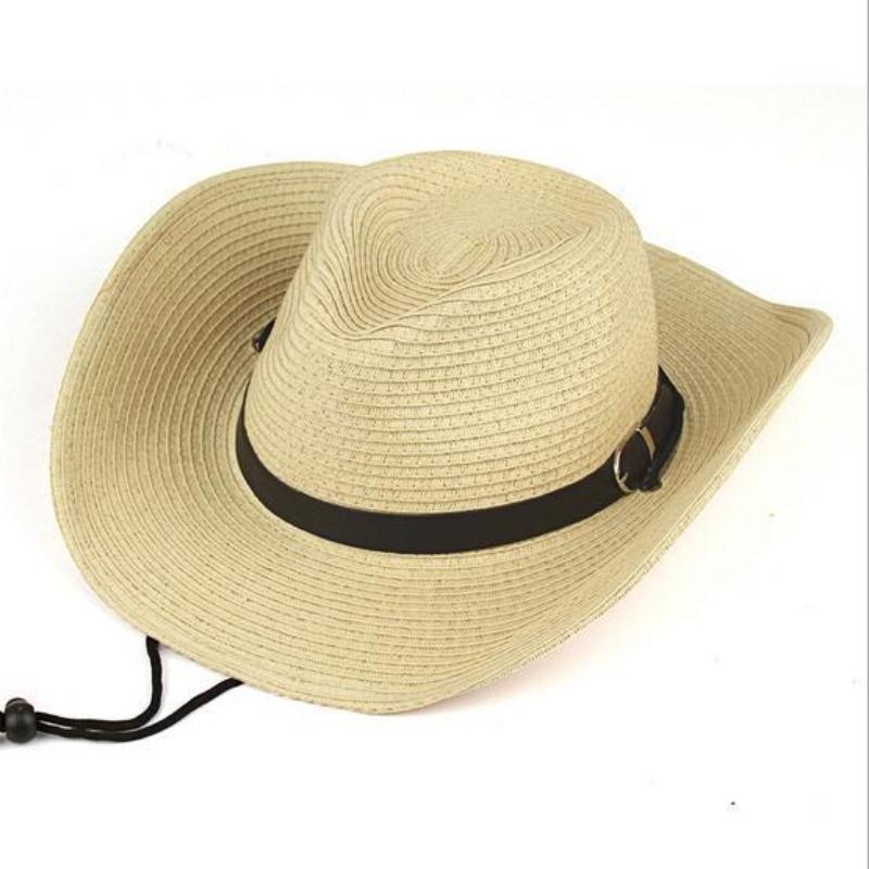 Pánský westernový outdoorový kovbojský klobouk skládací pásek pánský slaměný plážový stín všestranný jazzový klobouk 72