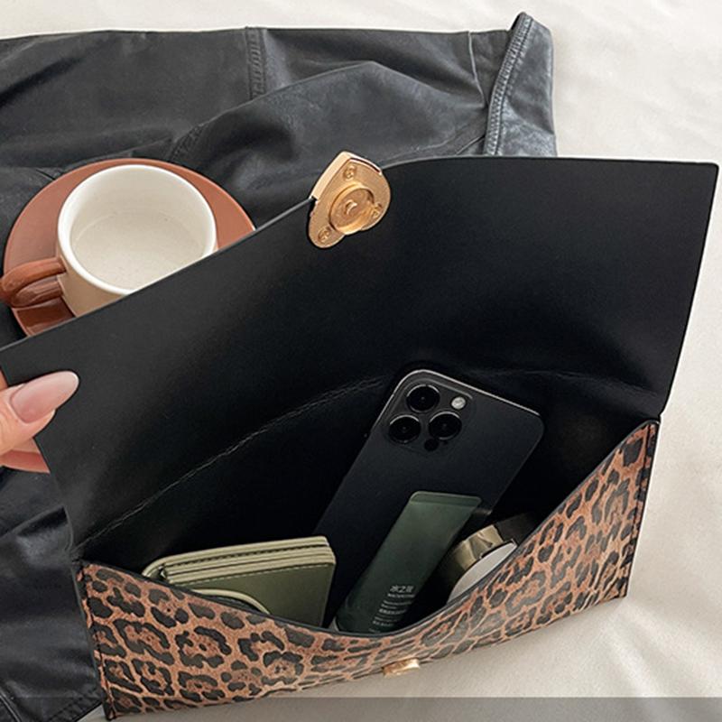 Large Capacity Wallet For Women Luxury Designer PU Purse Fashion Clutch Bag Coin Wallet Closure Leopard Print Handbag CLE