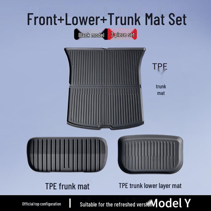 Tesla Model 3/Y Trunk Mats: Updated Front & Rear TPE Protective Accessories