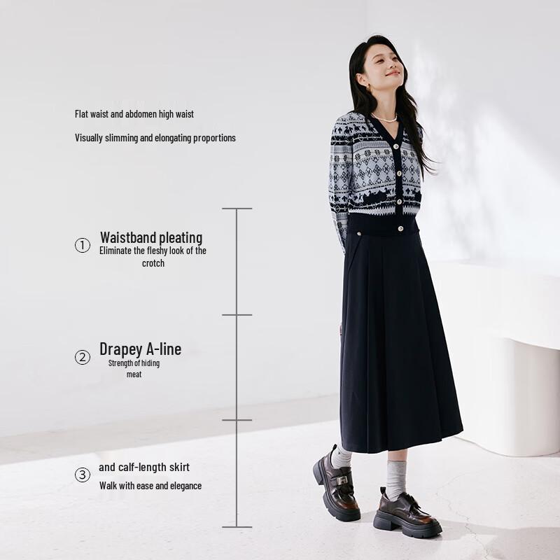 Xiangying Women's French A-Line Skirt