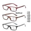 Men'S Classic Fashion Square Frame Progressive Multifocal Presbyopia Glasses Neutral New Anti-Blue Light Reading Glasses To +4.0