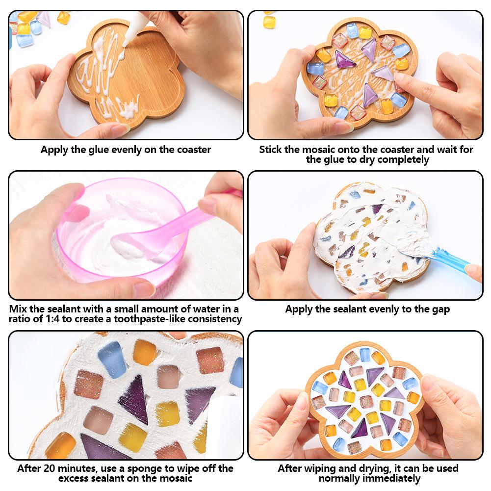 Heat-resistant Cup Mat Fruit/Animals Mosaic Coasters Handmade DIY Bamboo Mica Pad Creation Handicraft