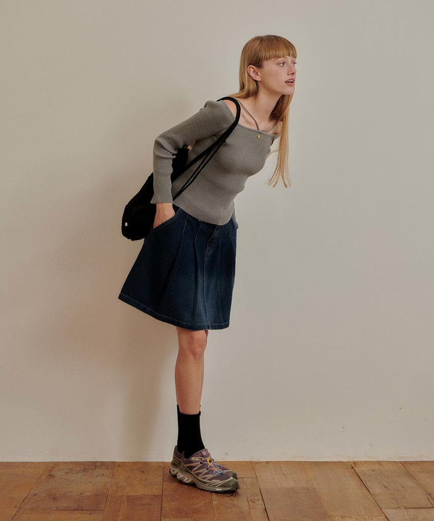 Pandora Fit Komo Denim Pleats Mini Skirt