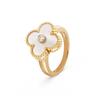 Clover 18k and Yellow Size Ring, Gold, Women's (White Gold, 11.5)