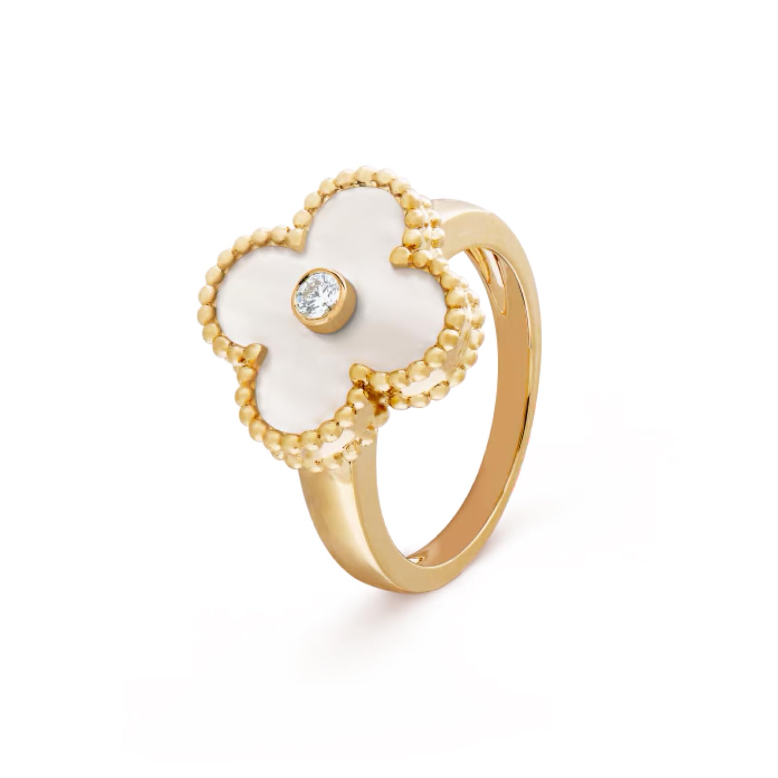 

Кольцо Клевер 18 карат и желтый, размер, золото, женское (Белое золото, 11,5)