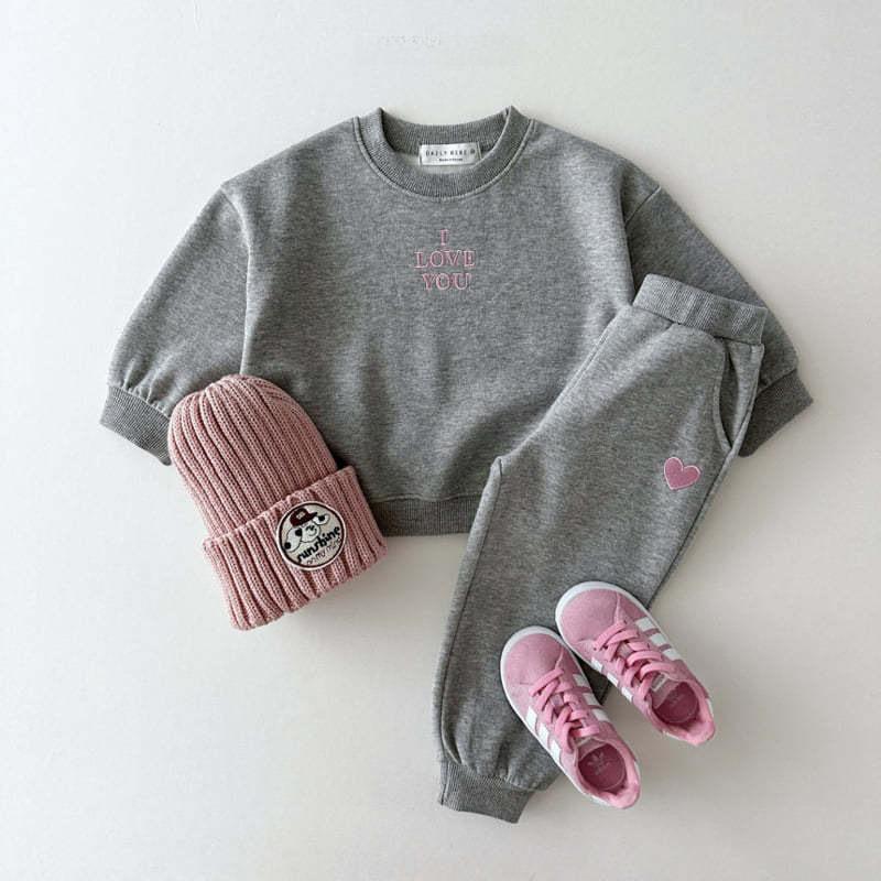 New Spring/Autumn Children's Letter Print Two-Piece Suit: Unisex Loose Casual Sweatshirt Set