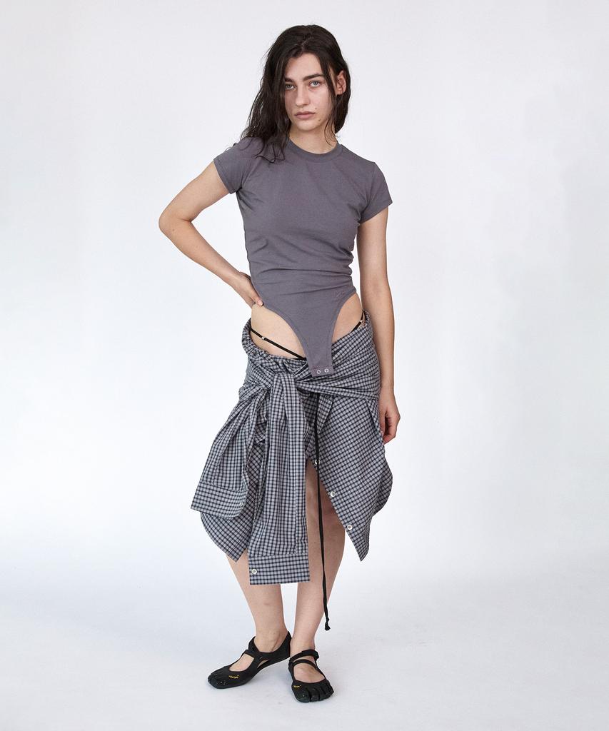Holpeipeo Bodysuit Top (Purple Grey)