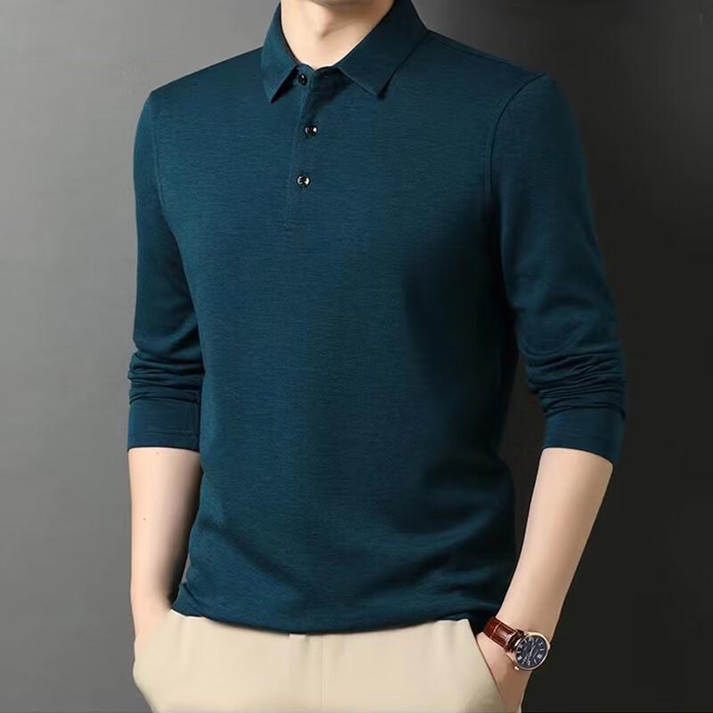 Men's Business Casual Long-Sleeve Polo Shirt