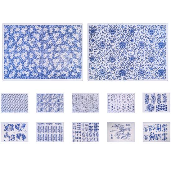 Keramik Abziehbild Einfache Bedienung Bequemes DIY Blau-Weiß Unterglasur Abziehbildpapier Keramikwerkzeug für Geschenk