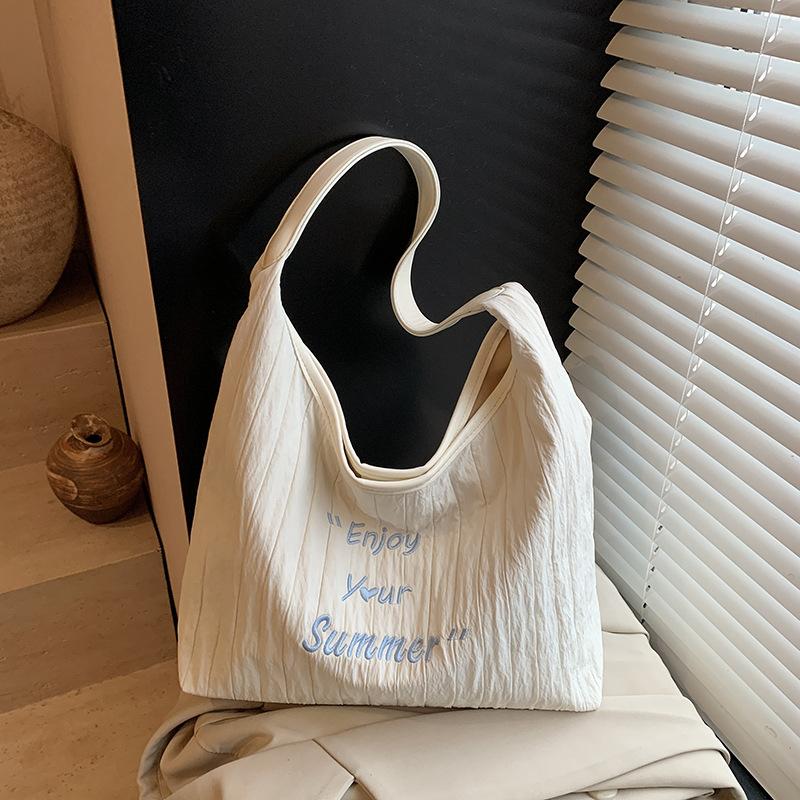 

Leisure commuting large-capacity bag women s new versatile shoulder bag college student class bag tote bag белый