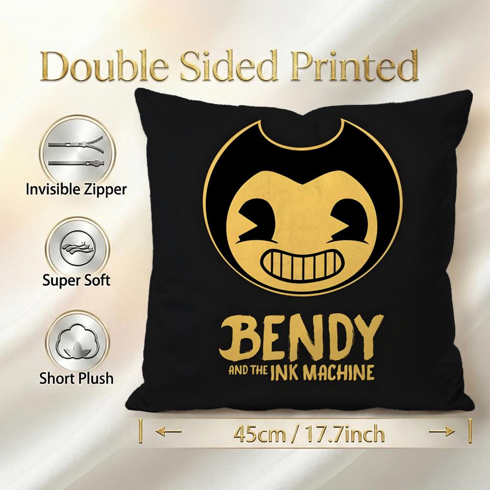 Bendy And The Ink Machine Cushion Cover 1Pcs Decorative Covers Soft Cushion Case For Sofa Couch Decor 40X40 45X45 Pillowcases
